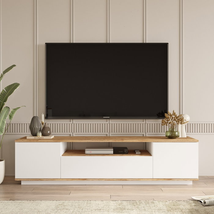 Hanah Home Soporte de TV Fr7-Aw Pino Atlántico y Blanco